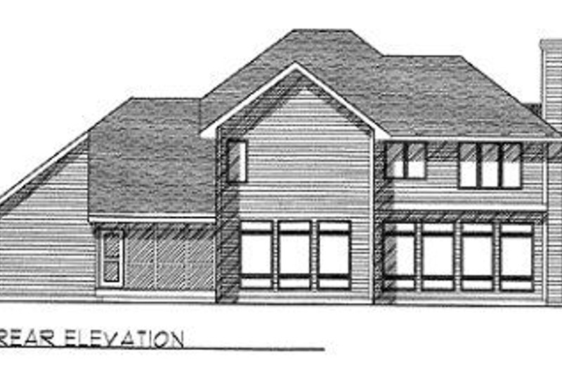 House Blueprint - Exterior - Rear Elevation for Traditional House Plan #70-400 - 4 bed, 2.5 bath