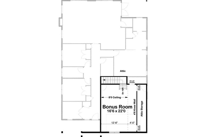 Home Plan - Floor Plan - Upper Floor for Farmhouse House Plan #126-268 - 3 bed, 2 bath