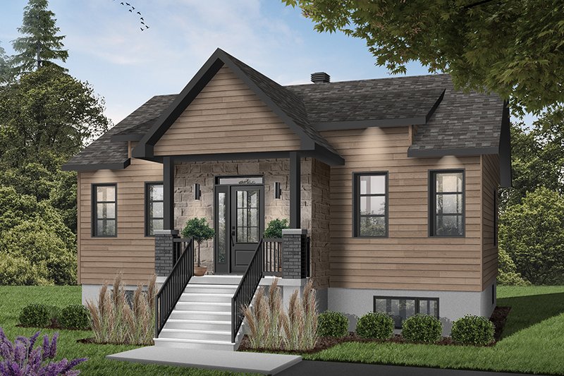 Dream House Plan - Exterior - Front Elevation 5 for Bungalow House Plan #23-2803 - 2 bed, 1 bath