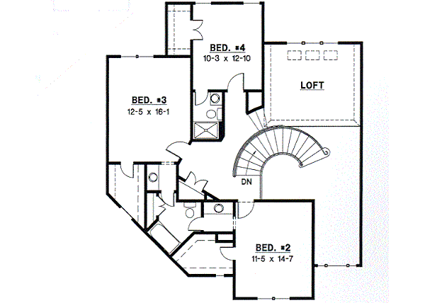 European Floor Plan - Upper Floor Plan #67-307