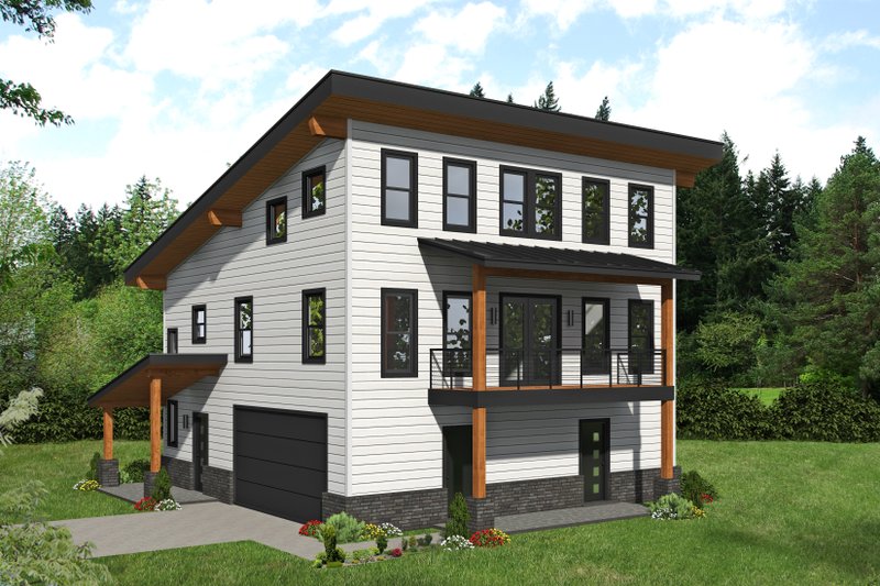 House Blueprint - Contemporary Exterior - Front Elevation Plan #932-503
