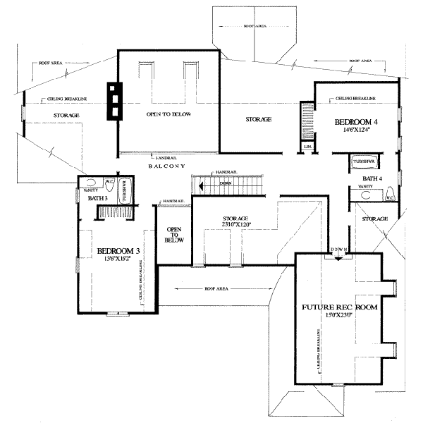 Southern Floor Plan - Upper Floor Plan #137-202