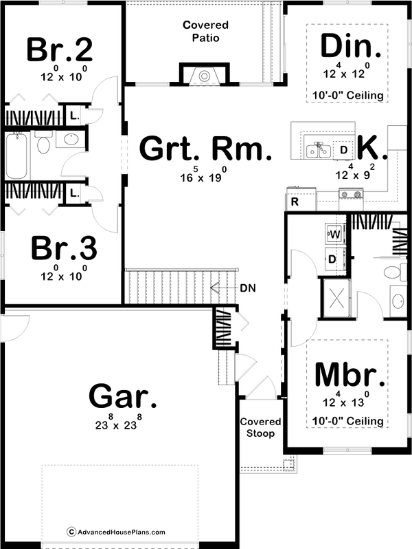 Dream House Plan - Traditional Floor Plan - Main Floor Plan #455-228
