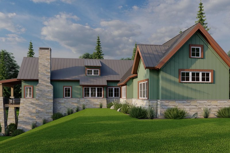 Home Plan - Exterior - Rear Elevation for Craftsman House Plan #923-73 - 3 bed, 3.5 bath