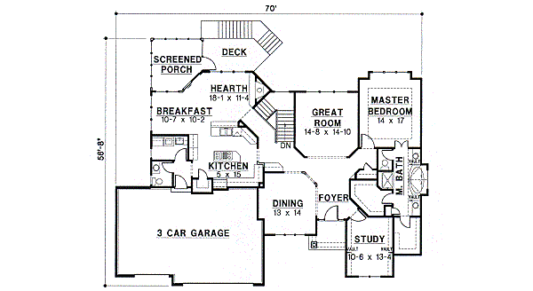 Traditional Floor Plan - Main Floor Plan #67-332