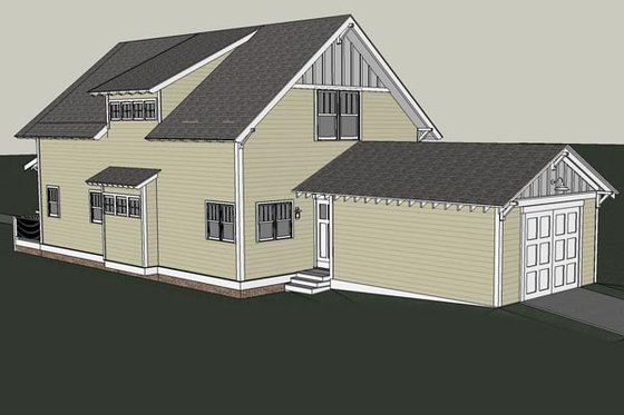 Exterior - Rear Elevation for Craftsman House Plan #461-24 - 3 bed, 2.5 bath