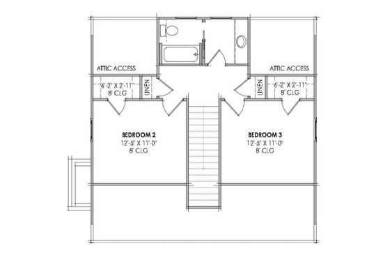Floor Plan - Upper Floor for Cabin House Plan #1096-167 - 3 bed, 2.5 bath