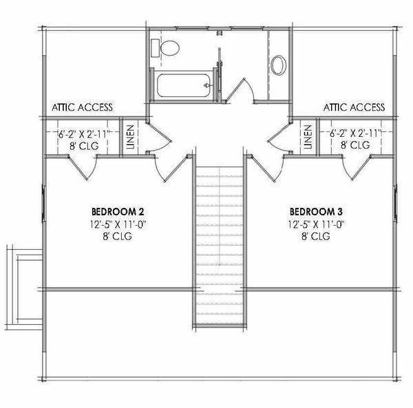 Architectural House Design - Cabin Floor Plan - Upper Floor Plan #1096-167