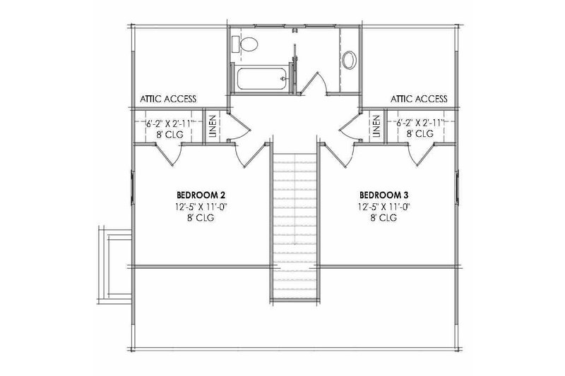 Architectural House Design - Floor Plan - Upper Floor for Cabin House Plan #1096-167 - 3 bed, 2.5 bath