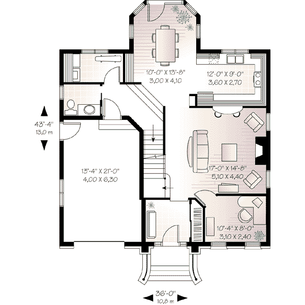 Architectural House Design - European Floor Plan - Main Floor Plan #23-574