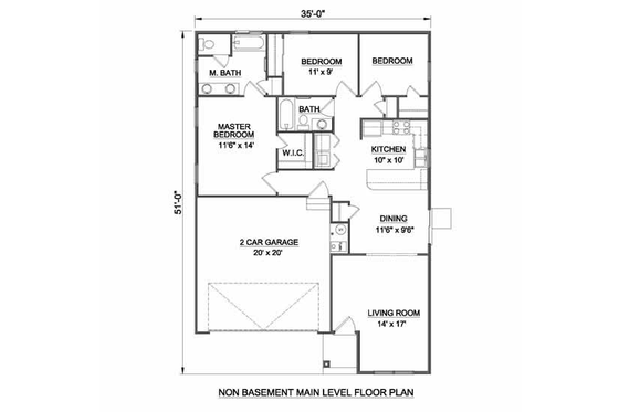 Floor Plan - Other Floor for Ranch House Plan #116-258 - 3 bed, 2 bath