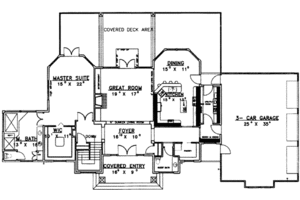 Floor Plan - Main Floor for Traditional House Plan #117-344 - 2 bed, 2.5 bath