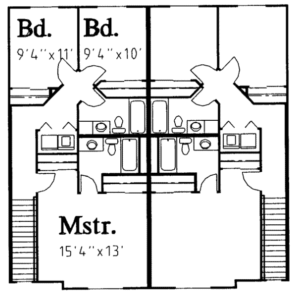 Traditional Floor Plan - Upper Floor Plan #303-410