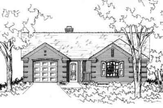 Exterior - Front Elevation for Ranch House Plan #141-175 - 3 bed, 2 bath