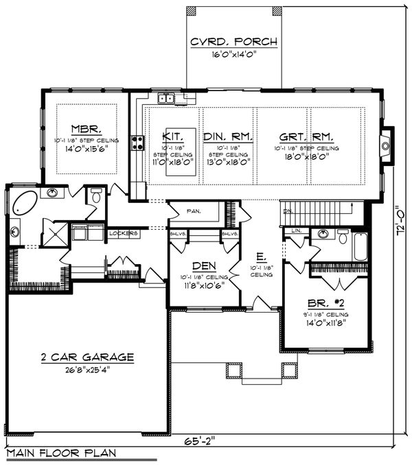House Plan Design - Ranch Floor Plan - Main Floor Plan #70-1464