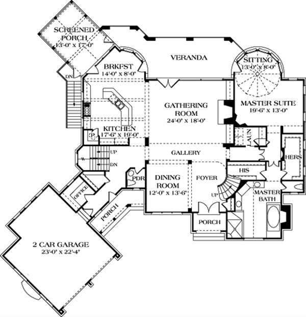 Dream House Plan - European Floor Plan - Main Floor Plan #453-51