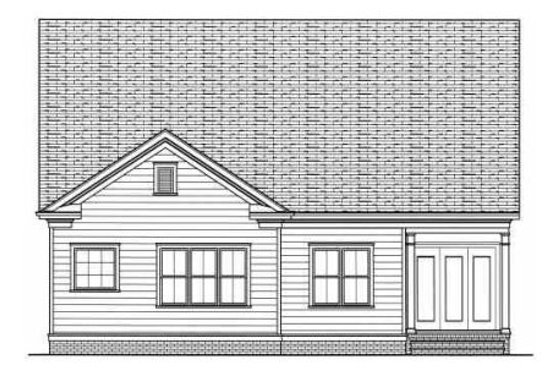 Exterior - Rear Elevation for Country House Plan #413-786 - 2 bed, 2 bath