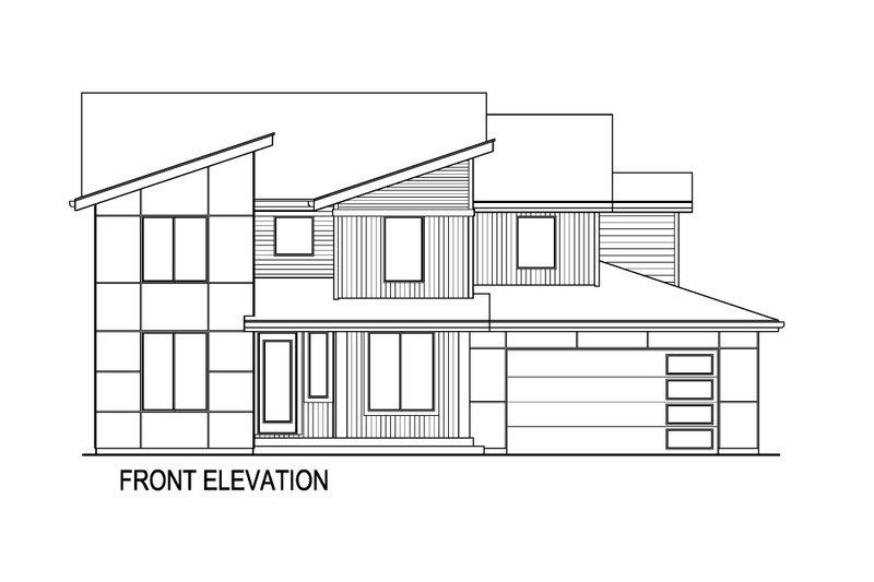 Architectural House Design - Exterior - Front Elevation 3 for Contemporary House Plan #569-83 - 5 bed, 3 bath