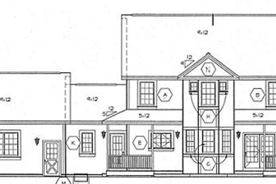 Exterior - Rear Elevation for Country House Plan #312-473 - 4 bed, 2.5 bath