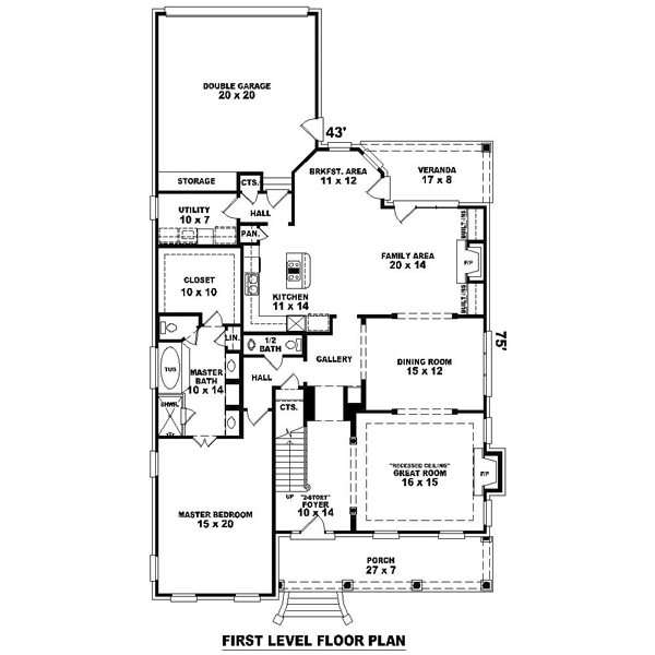 Colonial Floor Plan - Main Floor Plan #81-1524