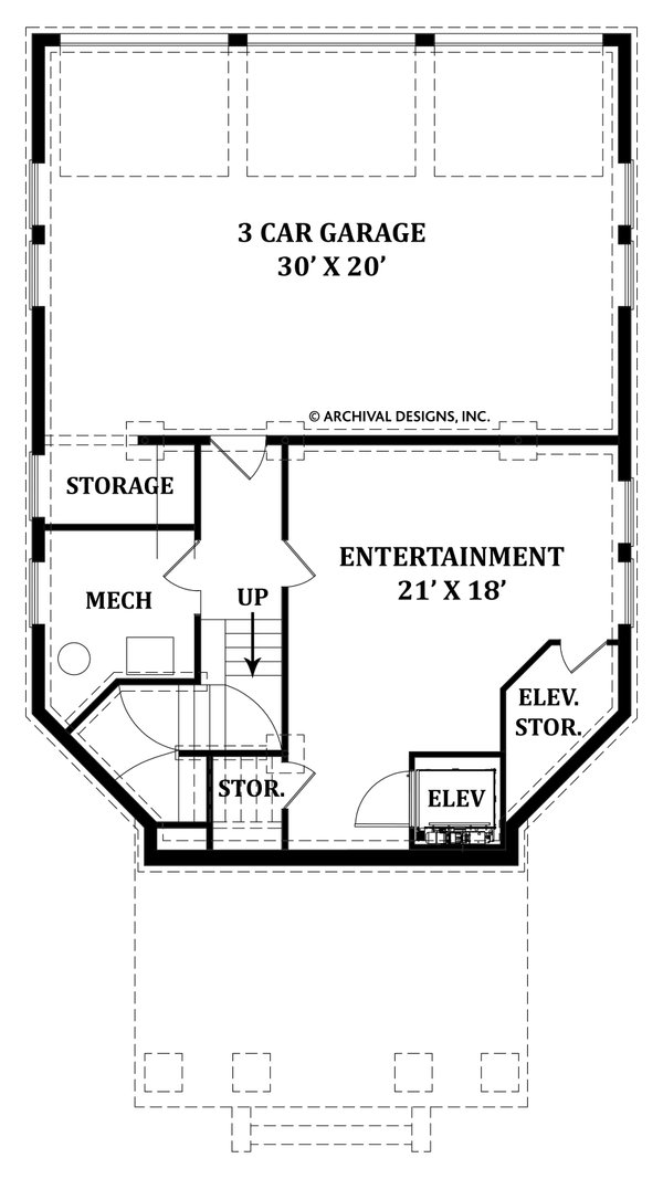 Architectural House Design - Classical Floor Plan - Lower Floor Plan #119-343