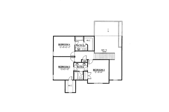 Floor Plan - Upper Floor for Traditional House Plan #437-35 - 4 bed, 3.5 bath