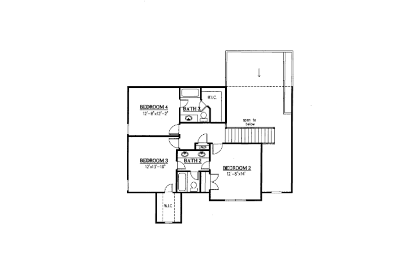 Dream House Plan - Floor Plan - Upper Floor for Traditional House Plan #437-35 - 4 bed, 3.5 bath