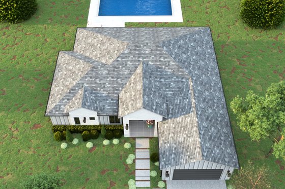 Exterior - Other Elevation 2 for Ranch House Plan #1112-7 - 4 bed, 3 bath