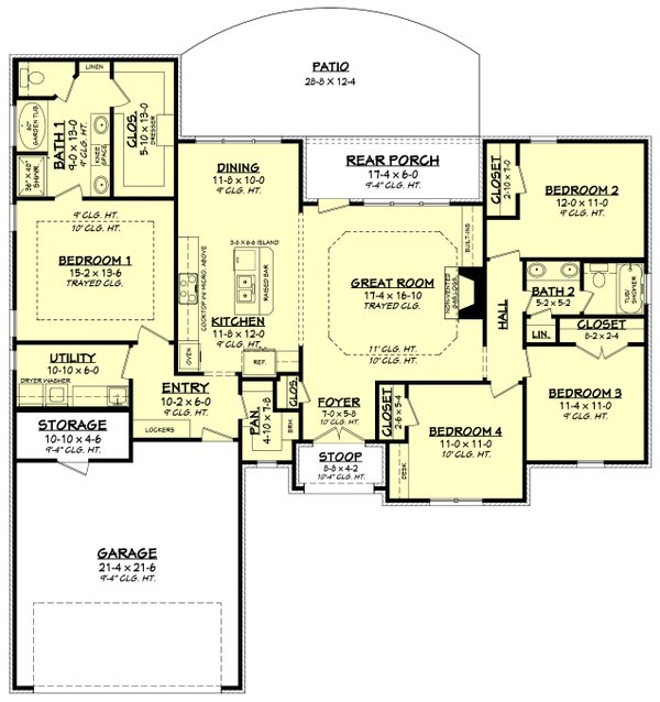 Architectural House Design - Traditional Floor Plan - Main Floor Plan #430-87