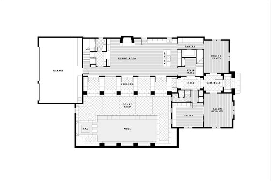 Floor Plan - Main Floor for European House Plan #531-3 - 5 bed, 8.5 bath