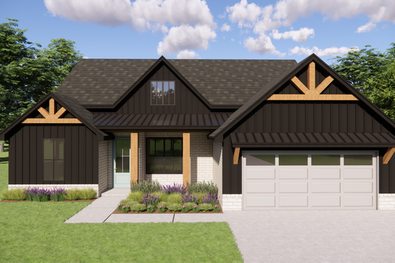 Exterior - Front Elevation 5 for Farmhouse House Plan #1119-8 - 4 bed, 2 bath