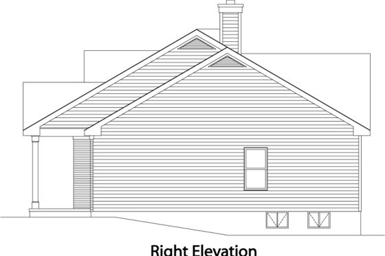 Exterior - Front Elevation 4 for Ranch House Plan #22-517 - 3 bed, 2 bath