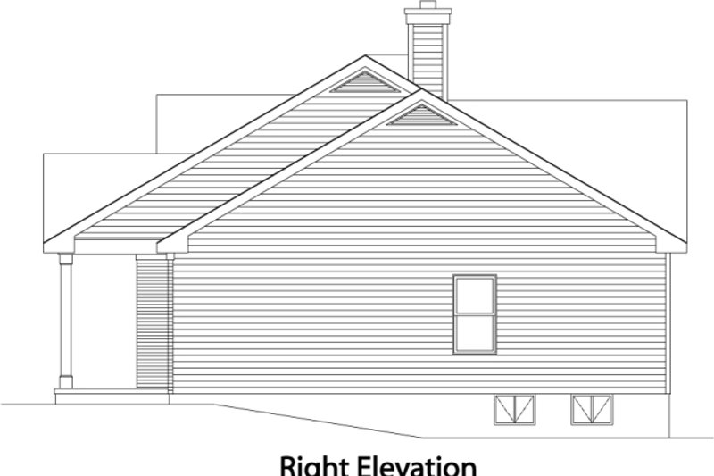 Home Plan - Exterior - Front Elevation 4 for Ranch House Plan #22-517 - 3 bed, 2 bath