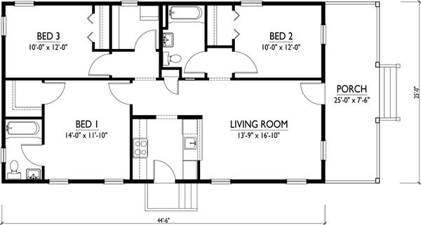 Cottage Floor Plan - Main Floor Plan #514-15