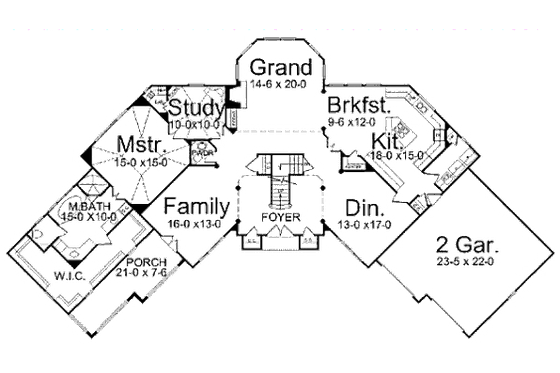 Floor Plan - Main Floor for Classical House Plan #119-111 - 4 bed, 3.5 bath