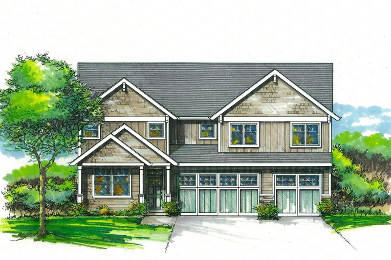 Dream House Plan - Craftsman Exterior - Front Elevation Plan #53-590