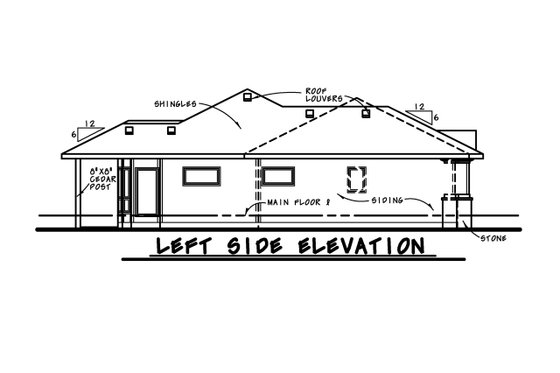 Exterior - Other Elevation for European House Plan #20-2068 - 2 bed, 2 bath