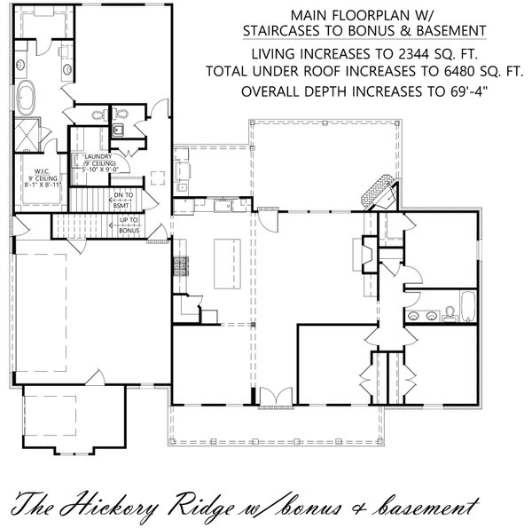 Dream House Plan - Farmhouse Floor Plan - Main Floor Plan #1074-87