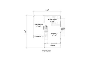 Floor Plan - Main Floor for Contemporary House Plan #472-451 - 2 bed, 2.5 bath