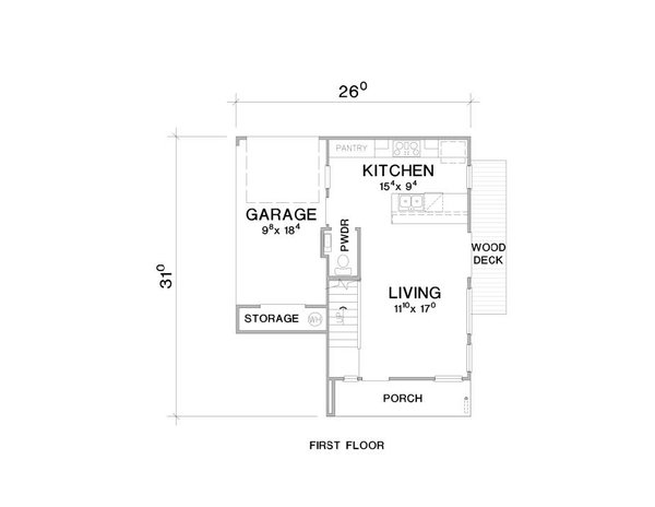 House Blueprint - Contemporary Floor Plan - Main Floor Plan #472-451