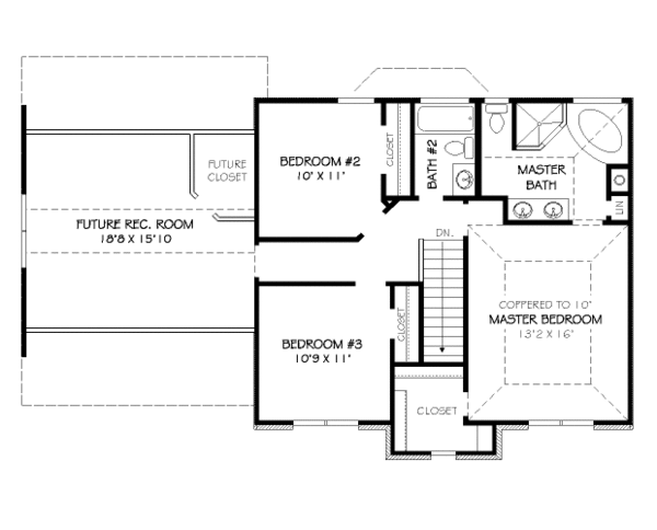 Traditional Floor Plan - Upper Floor Plan #424-225