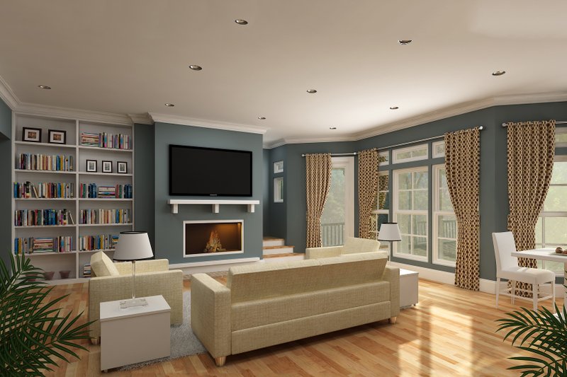 House Blueprint - Interior - Family Room for Craftsman House Plan #45-377 - 3 bed, 2 bath