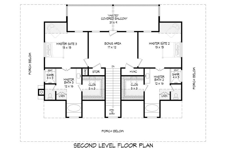 Home Plan - Floor Plan - Upper Floor for Country House Plan #932-168 - 3 bed, 3 bath
