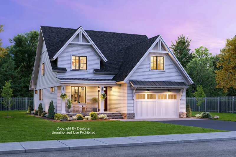 House Blueprint - Farmhouse Exterior - Front Elevation Plan #51-1172