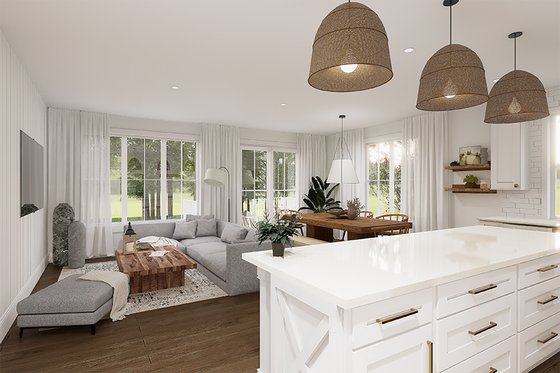 Interior - Family Room for European House Plan #23-2856 - 2 bed, 1 bath