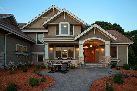 Exterior - Front Elevation 3 for Craftsman House Plan #51-556 - 4 bed, 3.5 bath