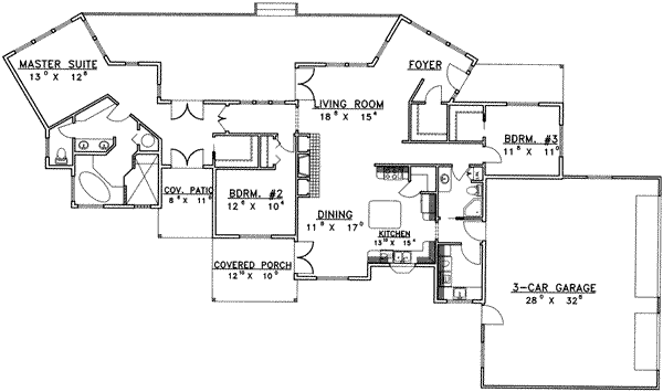 Home Plan - Modern Floor Plan - Main Floor Plan #117-378