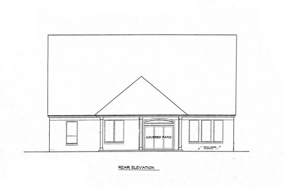 Exterior - Rear Elevation for European House Plan #310-1307 - 3 bed, 2.5 bath