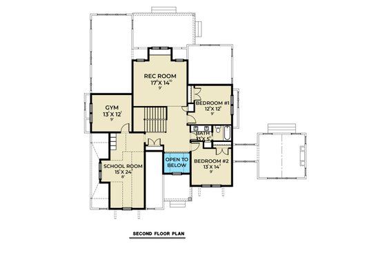 Floor Plan - Upper Floor for Farmhouse House Plan #1070-144 - 3 bed, 2.5 bath
