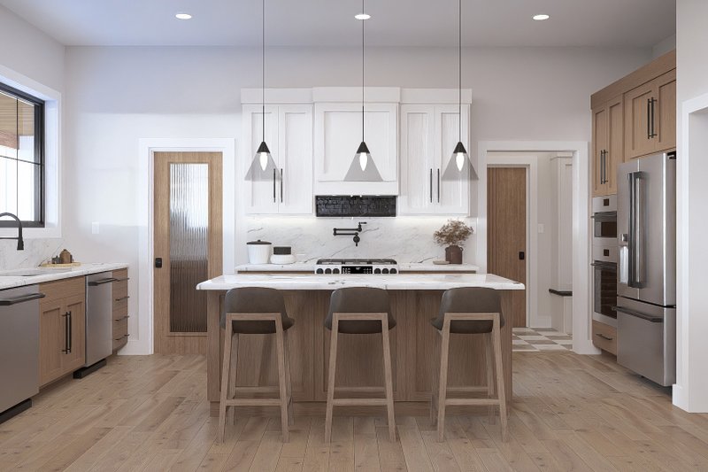 Architectural House Design - Interior - Kitchen for Barndominium House Plan #455-822 - 5 bed, 6 bath